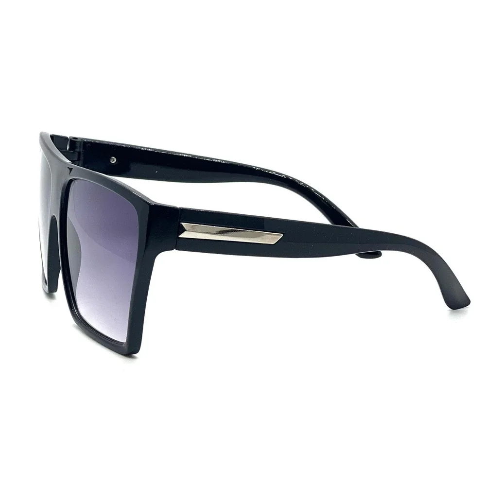 Oversized Square Sunglasses Black Fashion Flat Top Shades Luxury Trendy Men 2026